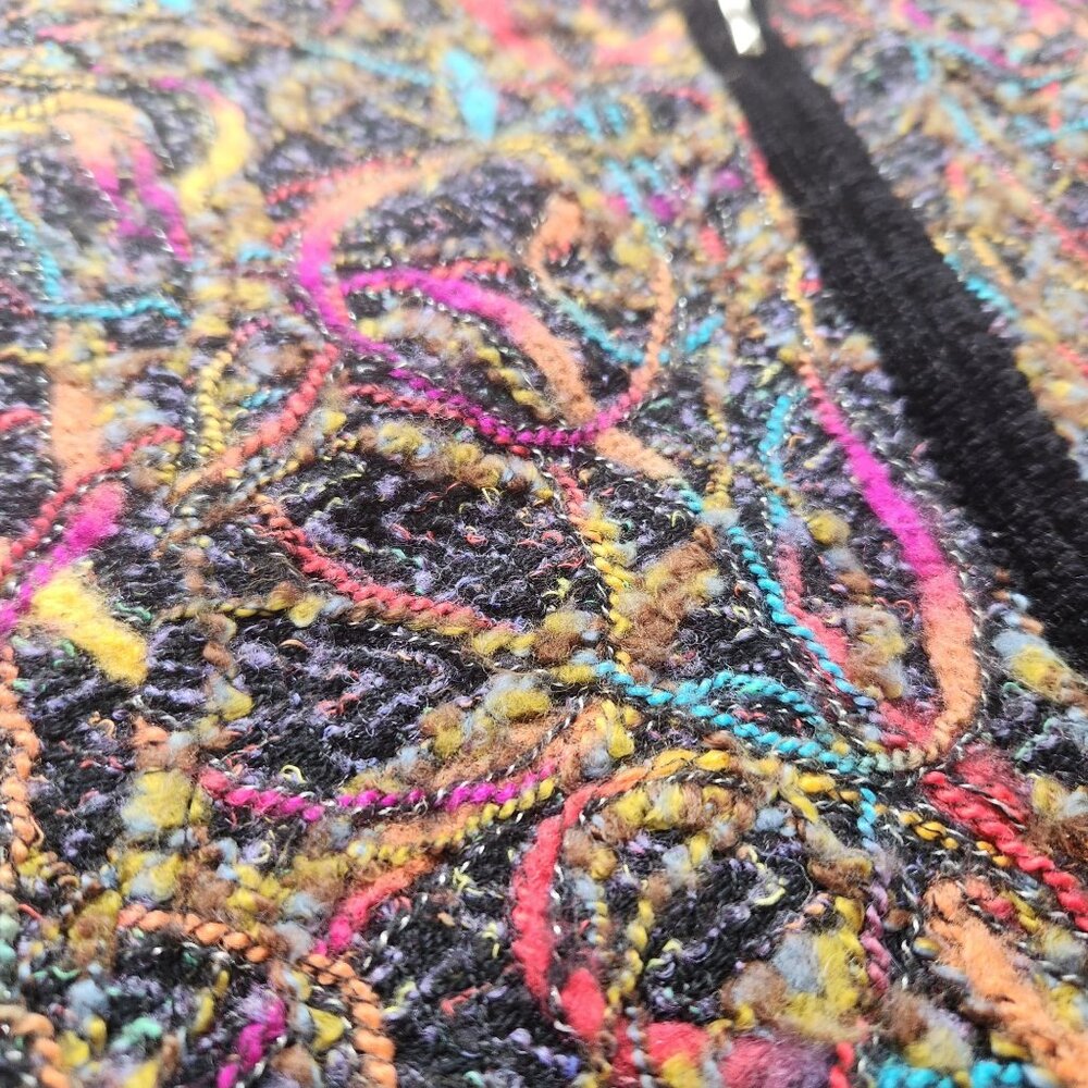Colorful Sleeveless Zip-Up Knit Vest Fiber Art Teacher Comfy Cozy Soft Cute XL - Picture 4 of 13